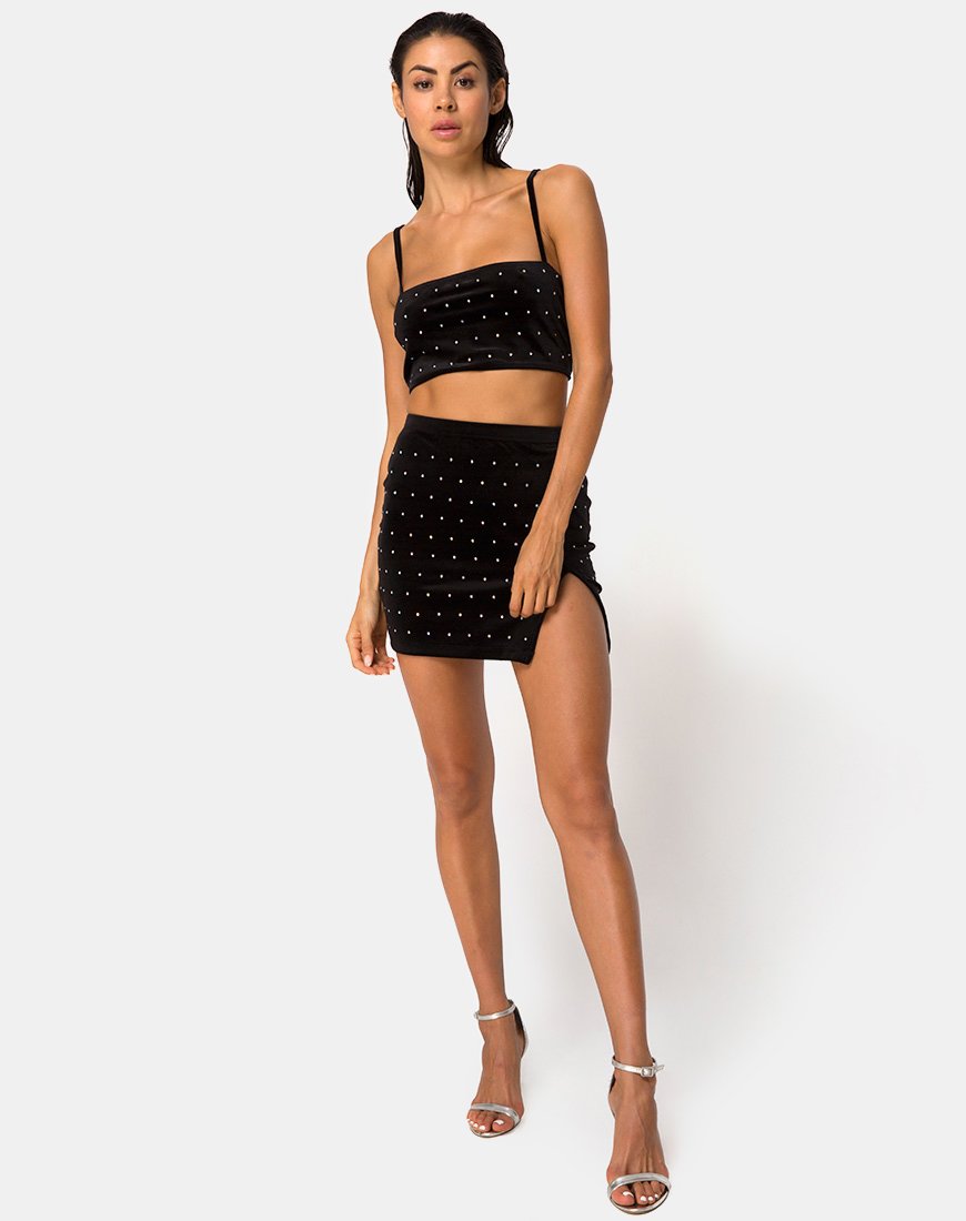Imagen de Kylie Crop Top Diamante Negro