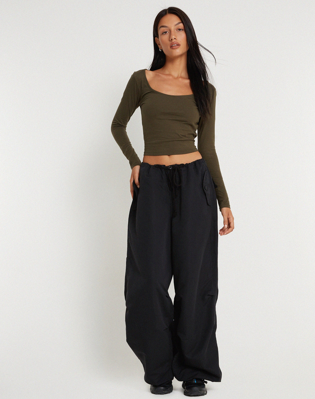 Pantalón Chute de microfibra negro