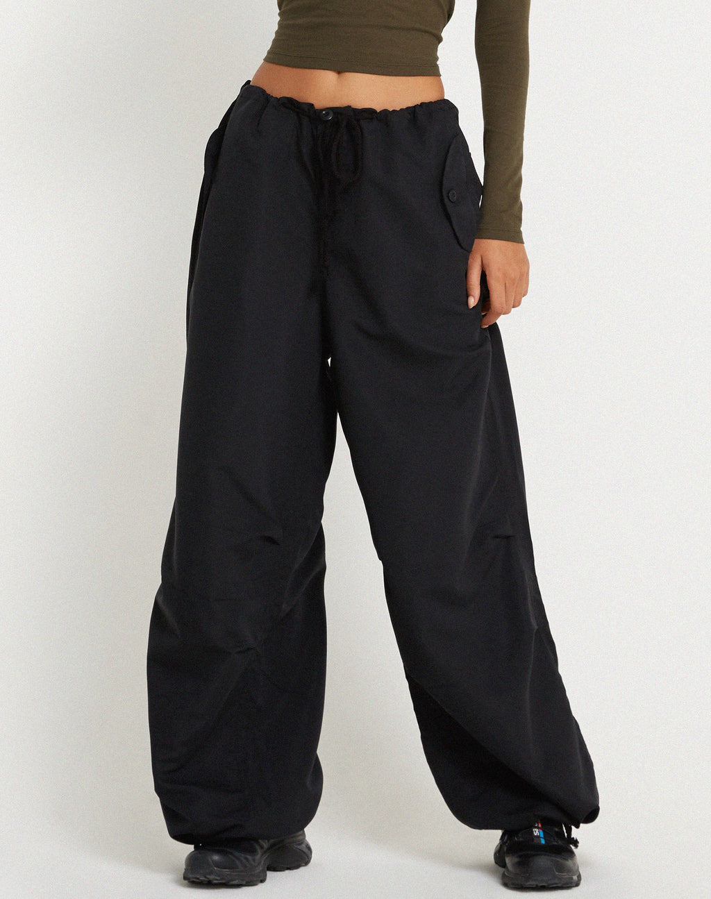 Pantalón Chute de microfibra negro