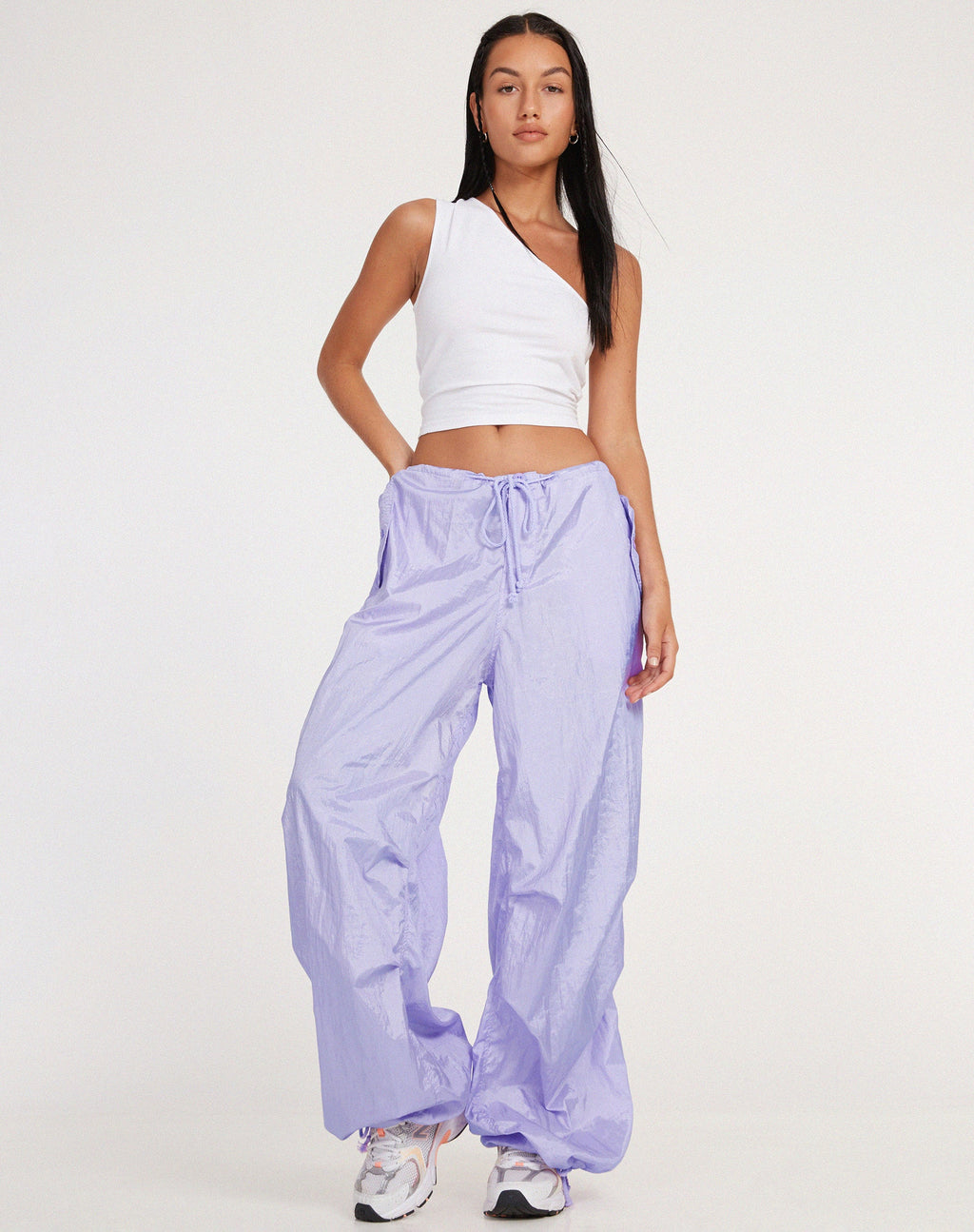 Pantalón Chute en paracaídas lila