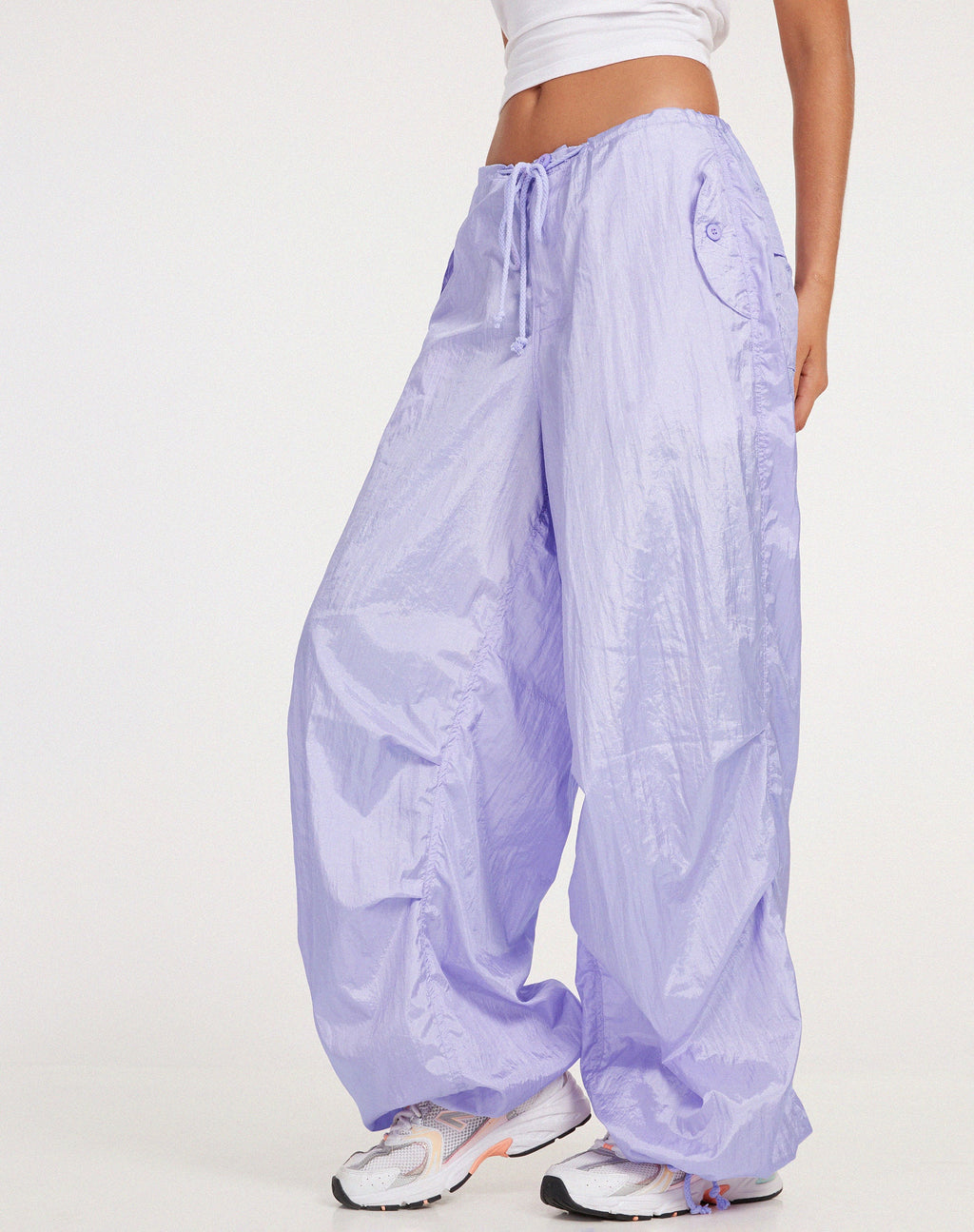 Pantalón Chute en paracaídas lila