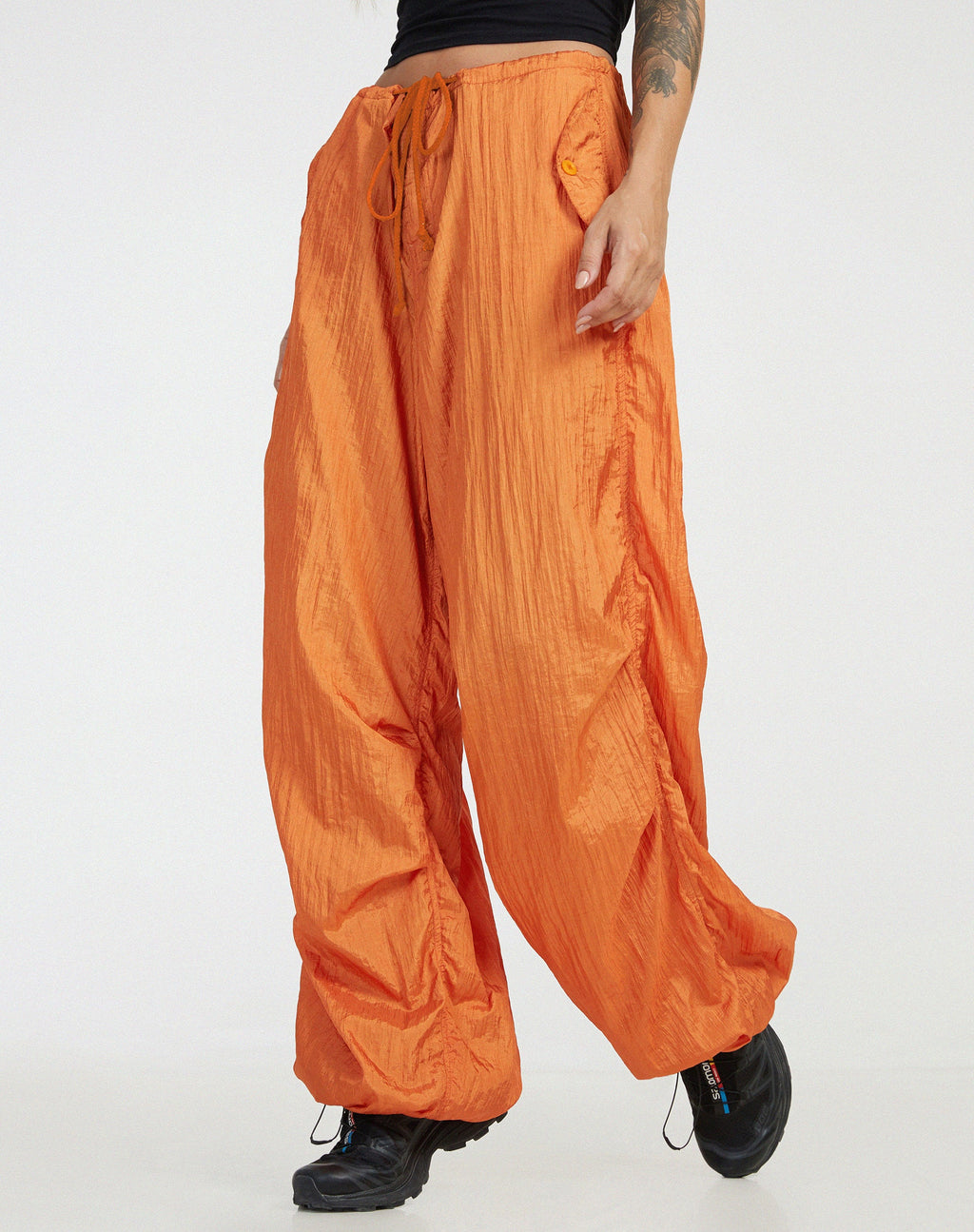 Pantalón Chute en paracaídas naranja calabaza