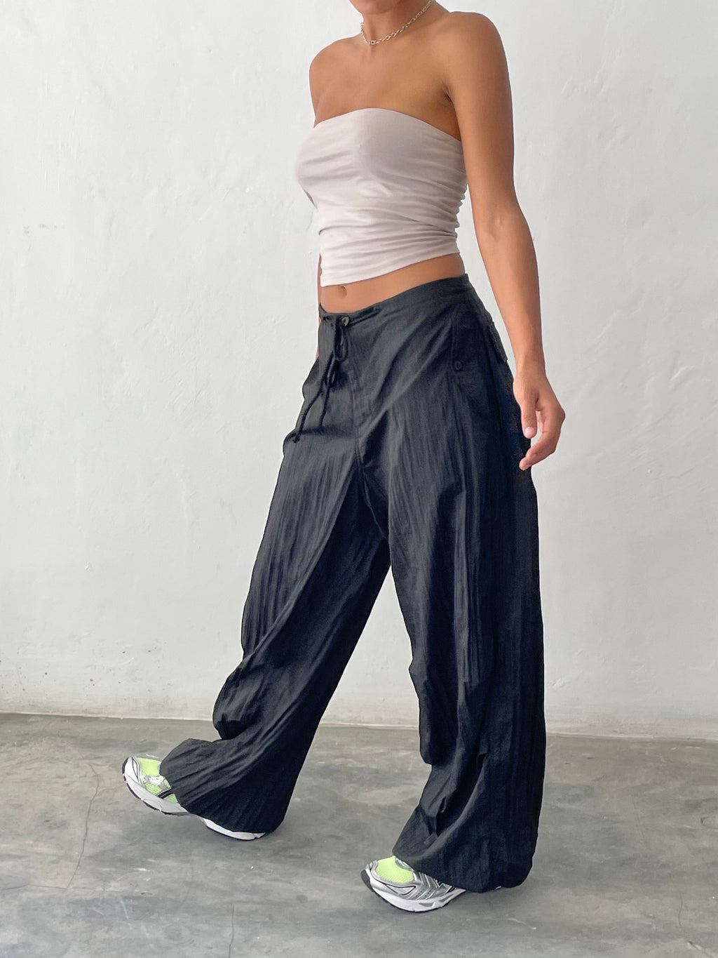 Pantalón Chute en paracaídas negro