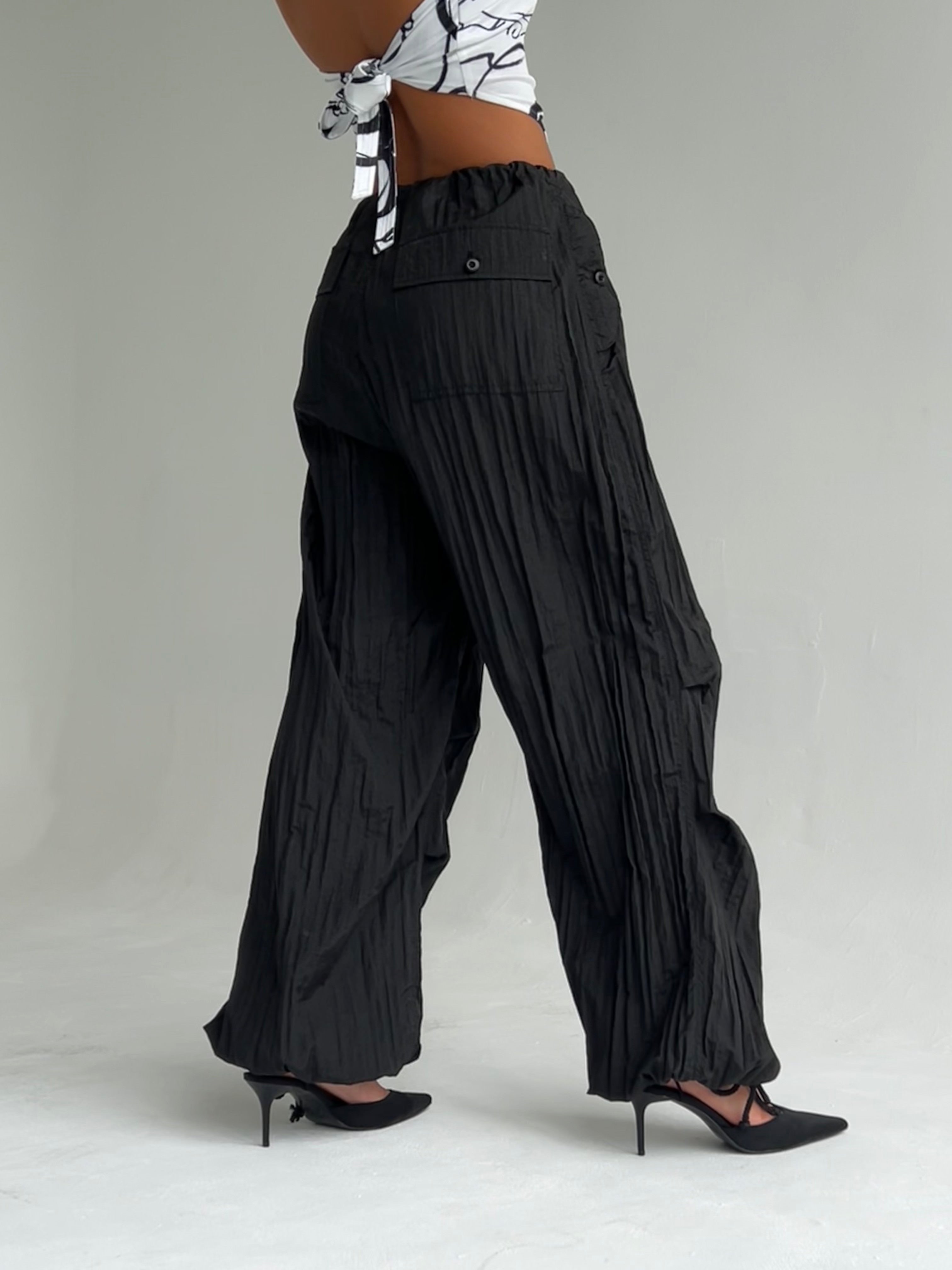 Pantalón Chute en paracaídas negro