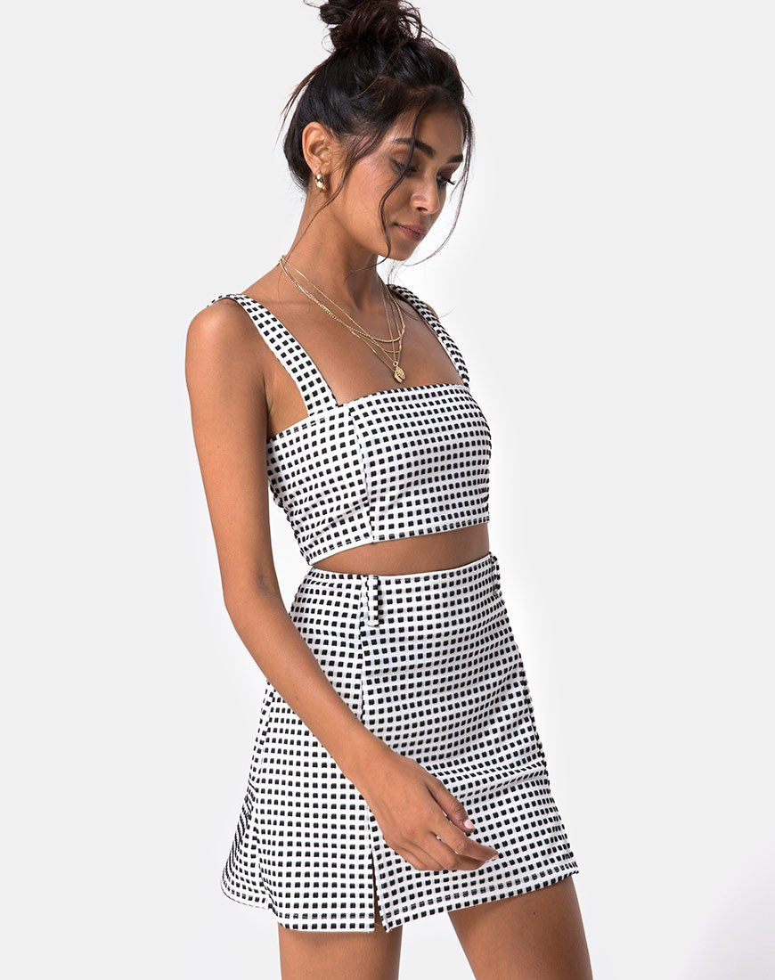 Imagen de Ciara Top en Gingham Marfil Negro