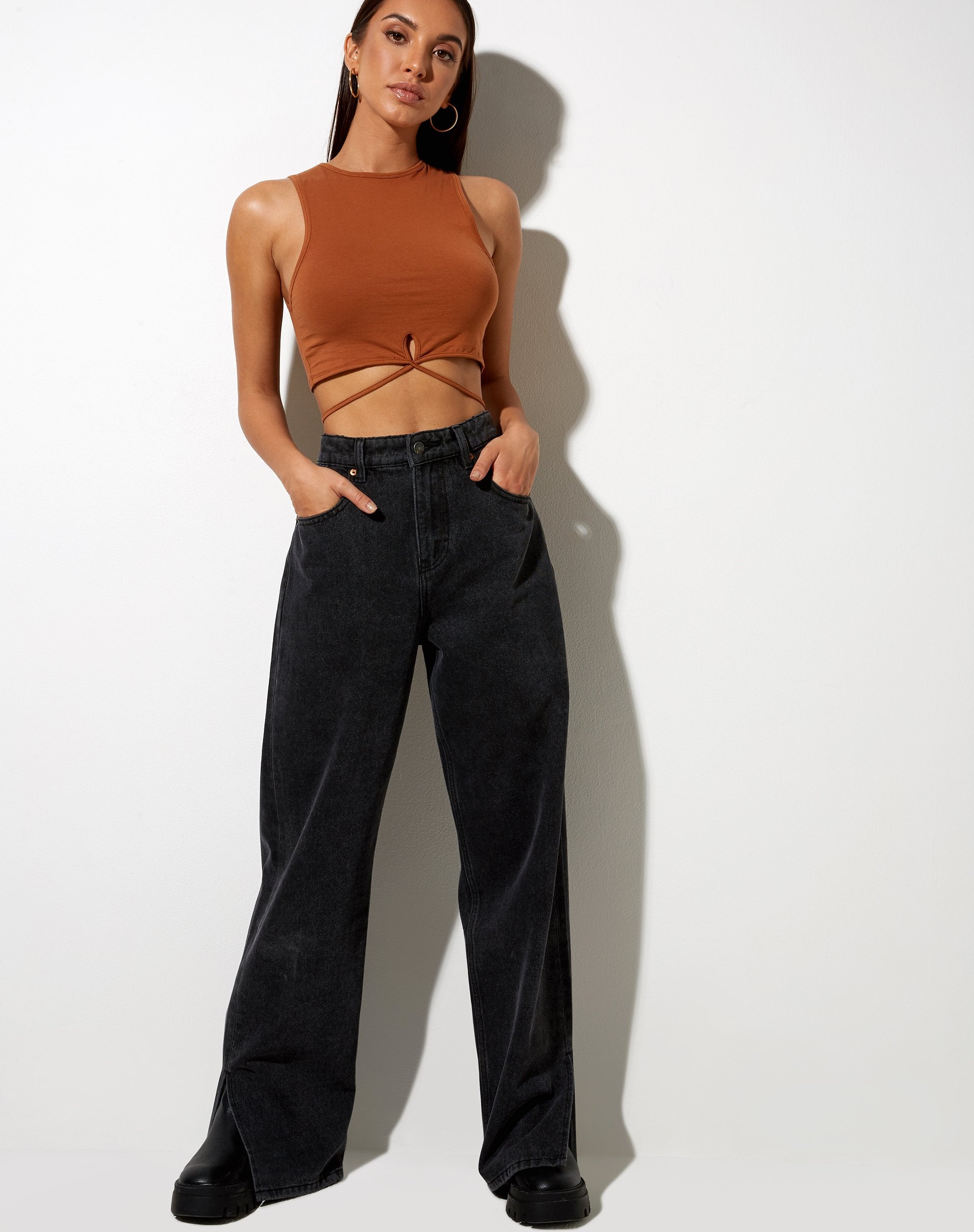 Imagen de Clias Crop Top Marrón Bombay