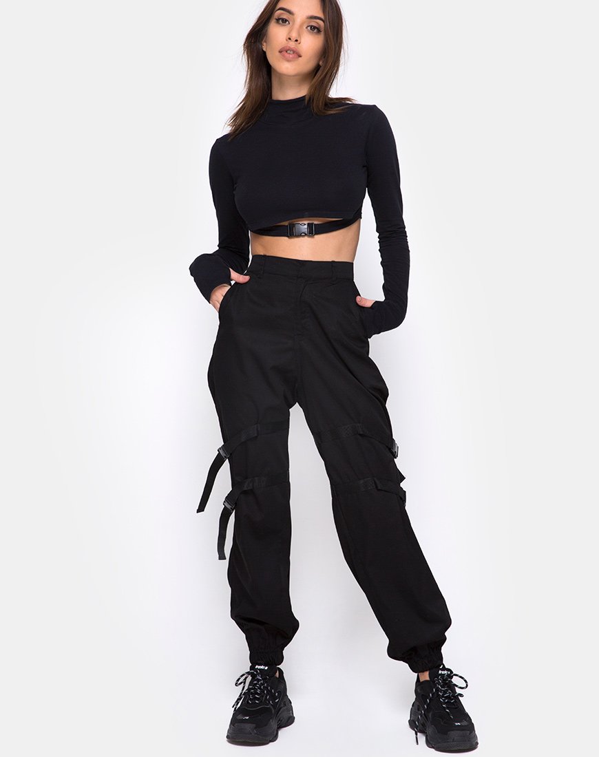 Imagen de Clive Cargo Trouser en negro Hebilla