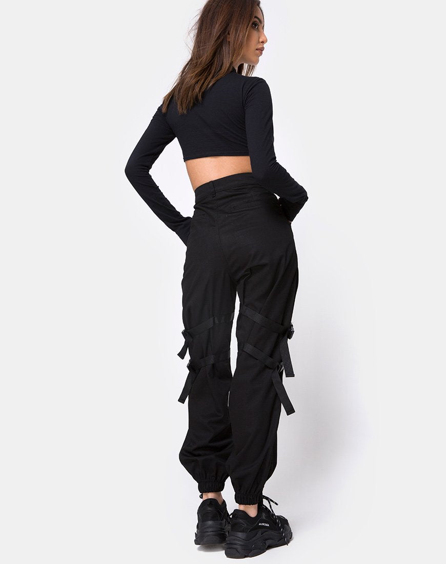 Imagen de Clive Cargo Trouser en negro Hebilla