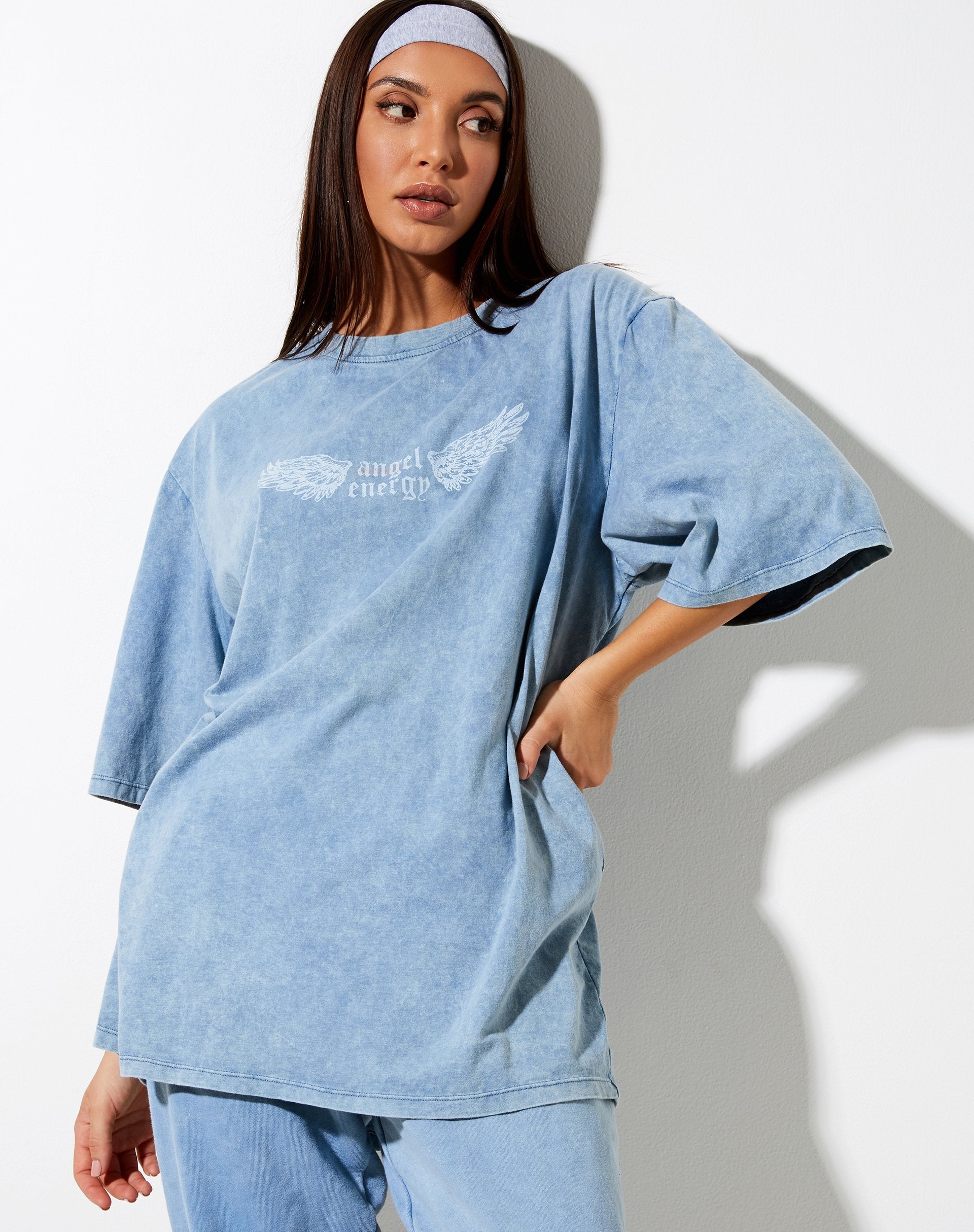 Imagen de Cocoon Tee in Washed Blue Angel Energy Wings