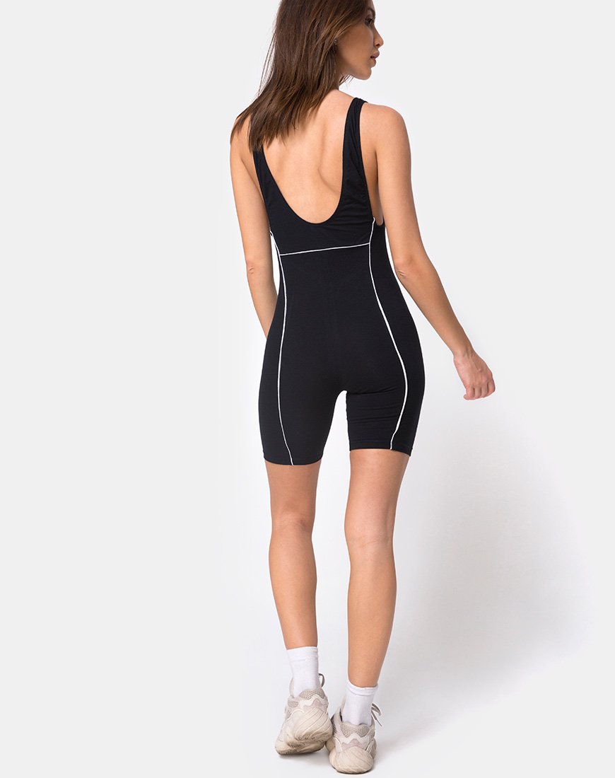 Imagen de Coda Unitard en negro con ribetes