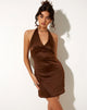 Imagen de Codina Mini Vestido de Satén Chocolate con Encaje Chocolate