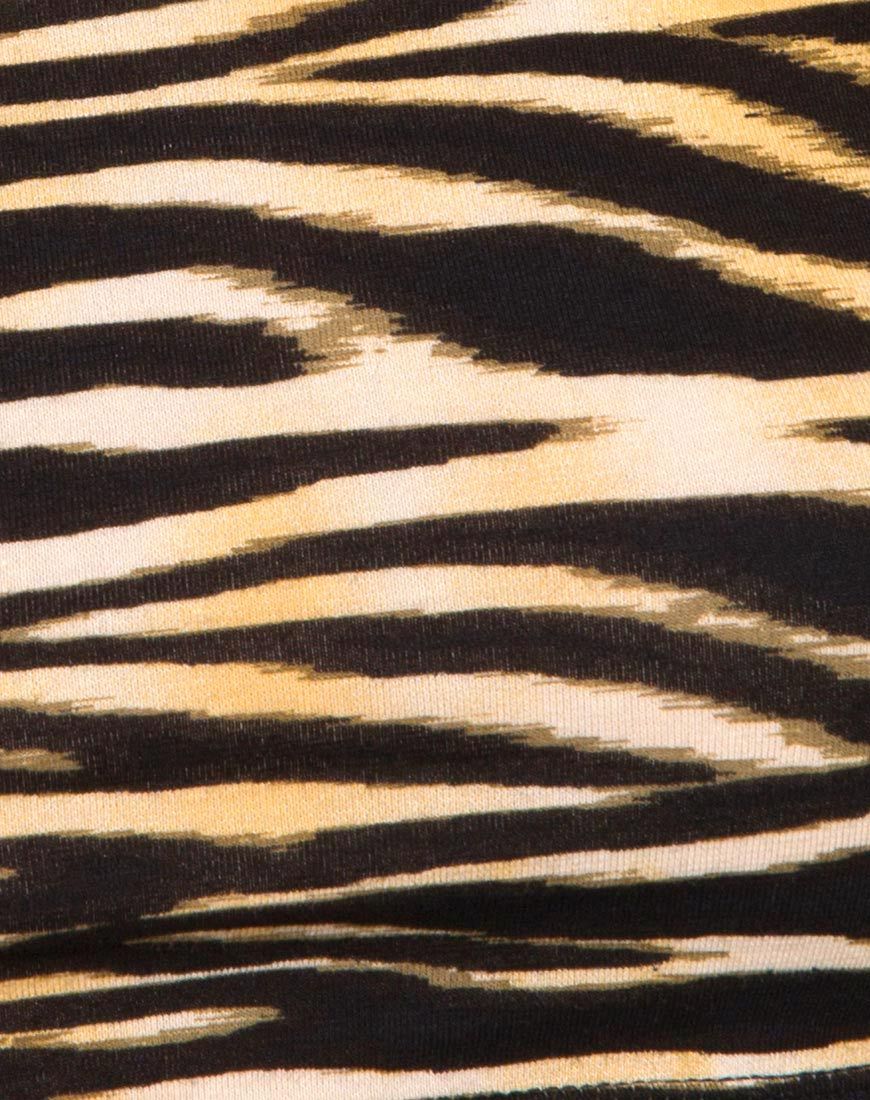 Imagen de Coga Off Shoulder Top in Zips Zebra Marrón