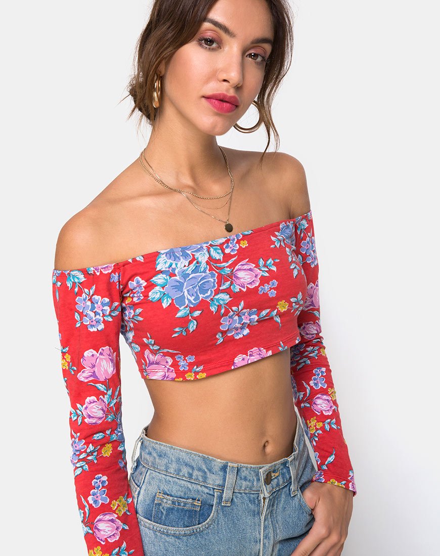 Crop Top Coga en Vintage Fleur