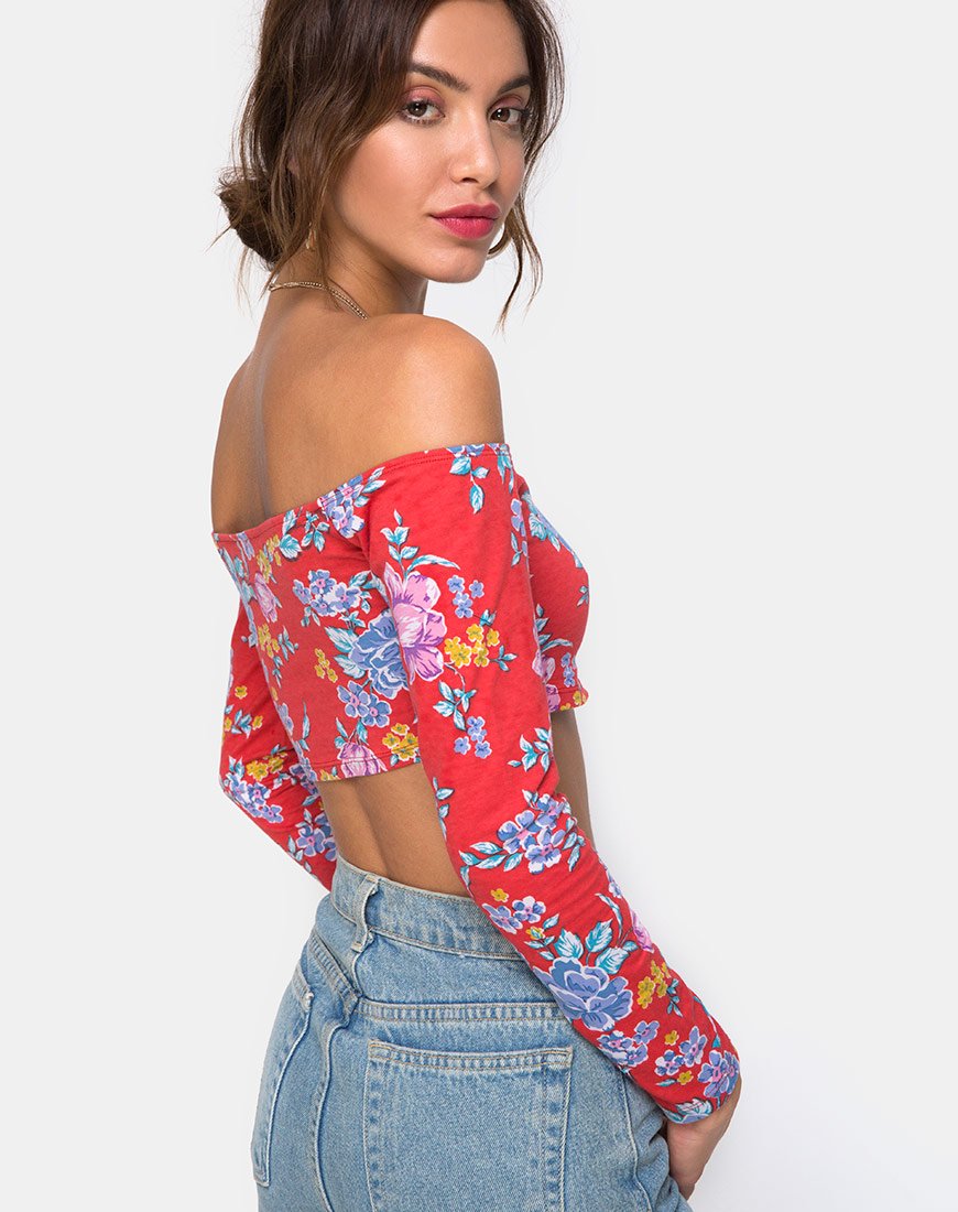 Crop Top Coga en Vintage Fleur