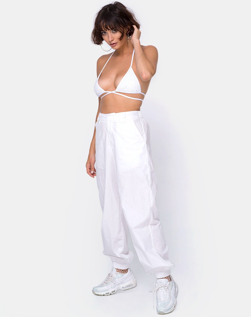 Imagen de Cogi Top de lentejuelas blanco mate