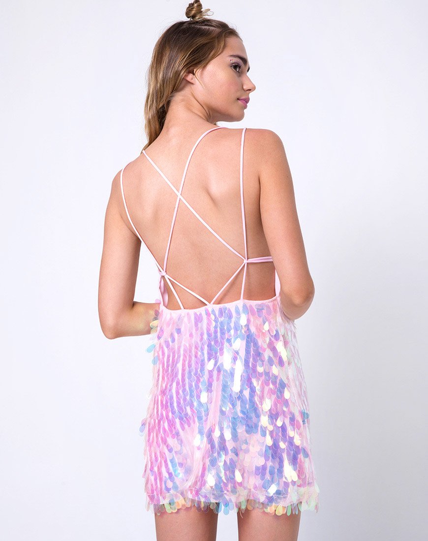 Imagen de Colete Slip Dress in Opal Unicorn Sequin Pink