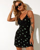 Imagen de Coline Mini Dress in Black Daisy Lime Embro