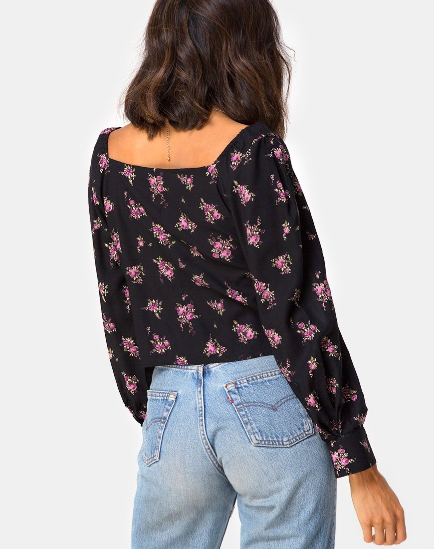 Imagen de Conila Crop Blouse en Sohey Rose Negro