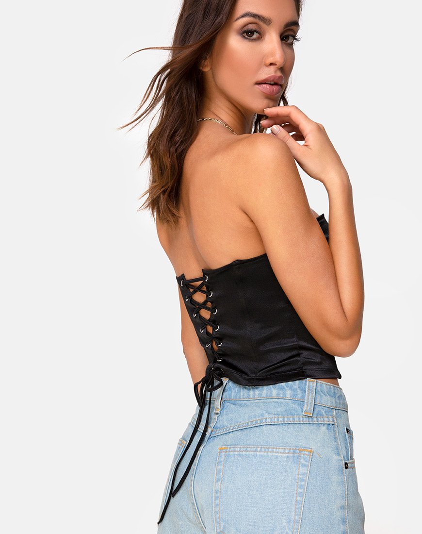Imagen de Corala Corset Top Negro