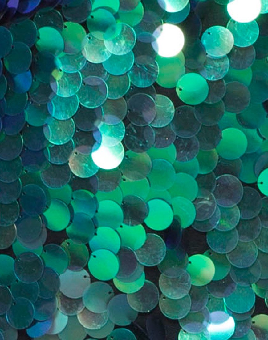 Imagen de Corine Slip Dress in Fishcale Disc Sequin Aqua Iridescent