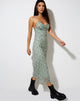Imagen de Cotina Vestido Midi en Florecillas Salvia Negro Flock