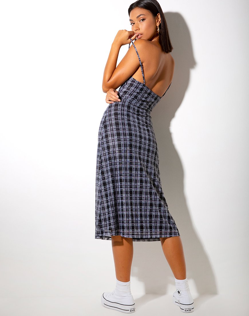 Imagen de Cotina Midi Dress in Inkblot Check Black and White