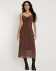 Imagen de Coya Maxi Dress in Flower Stem Flock Marrón