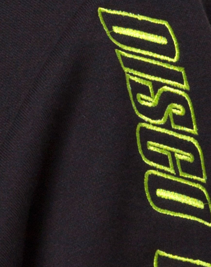 Imagen de Cropped Black Hoodie in Disco Embro