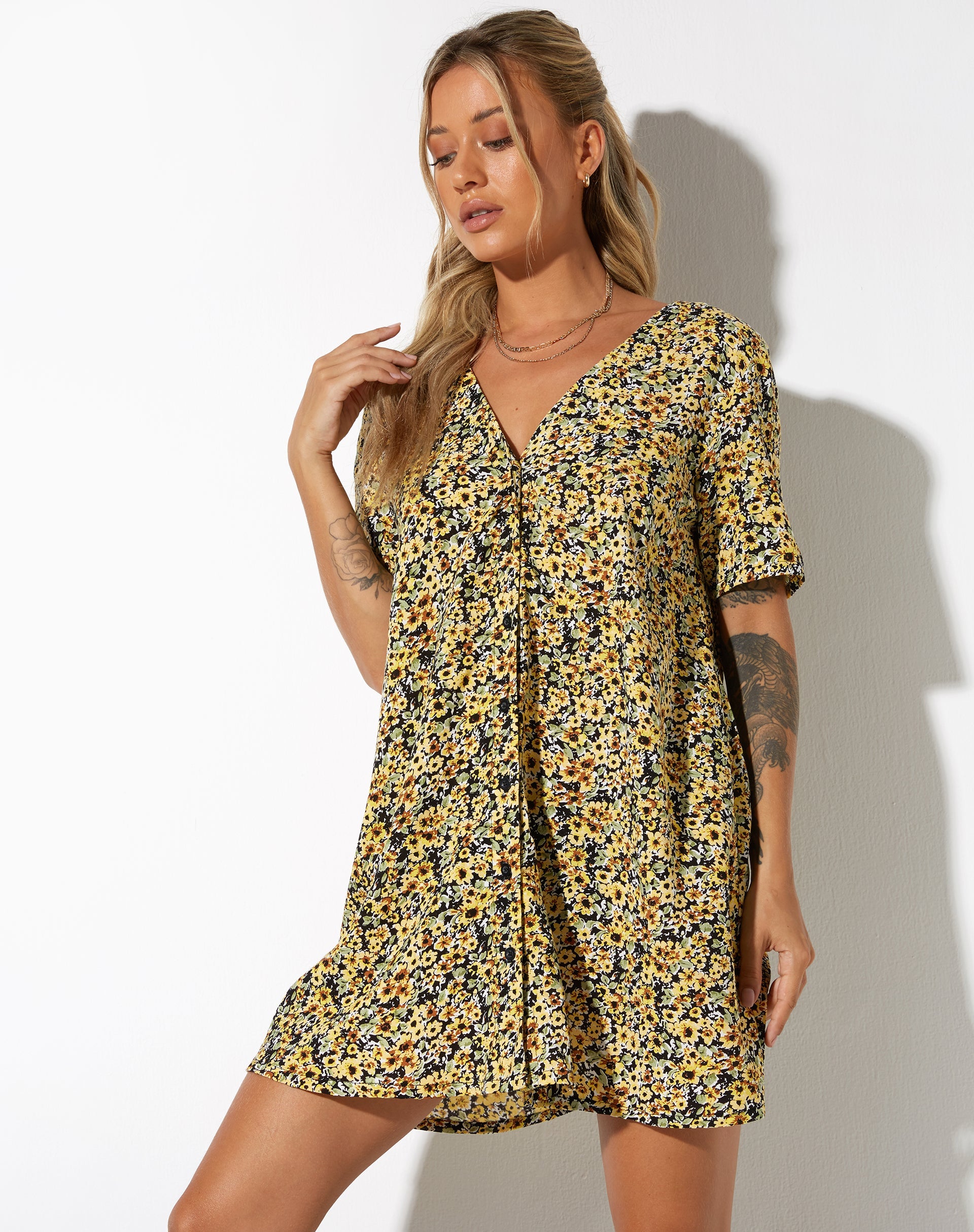 imagen de Crosena Dress in Spring Ditsy Yellowa