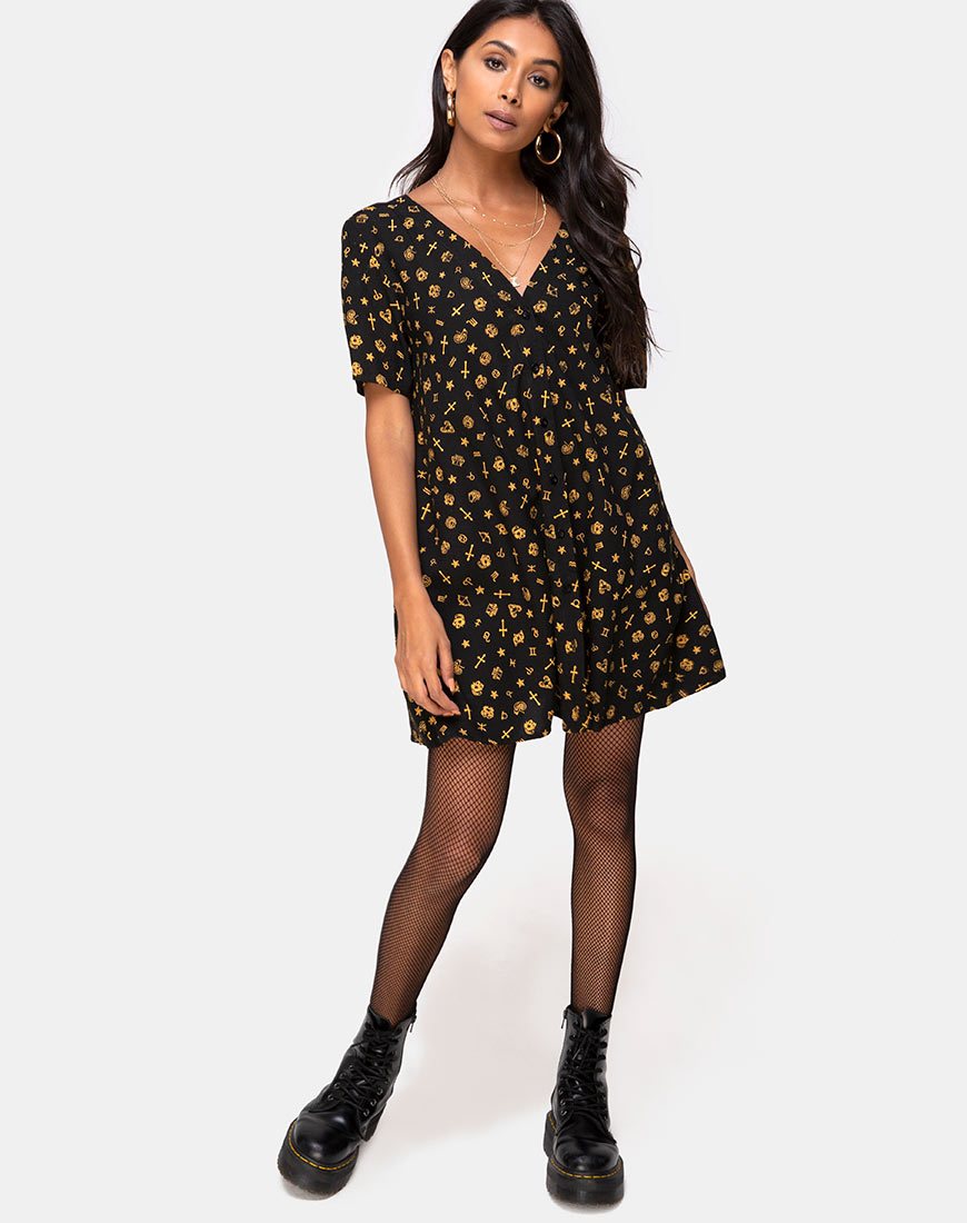Imagen de Crosena Vestido Swing en Mini Astro Negro