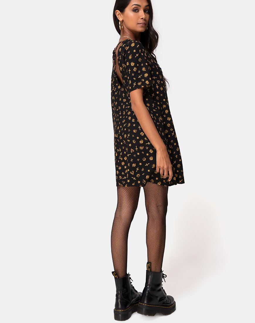 Imagen de Crosena Vestido Swing en Mini Astro Negro