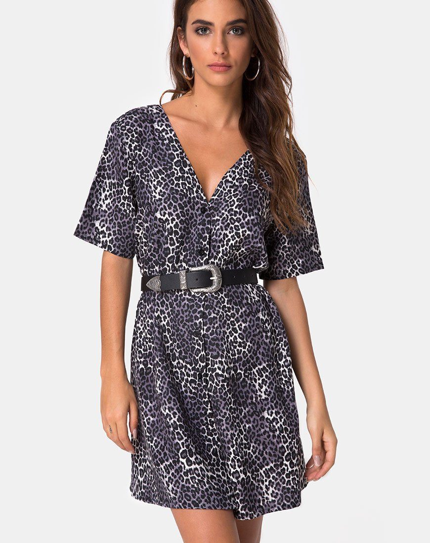 Vestido Swing Crosena en Rar Leopardo Gris