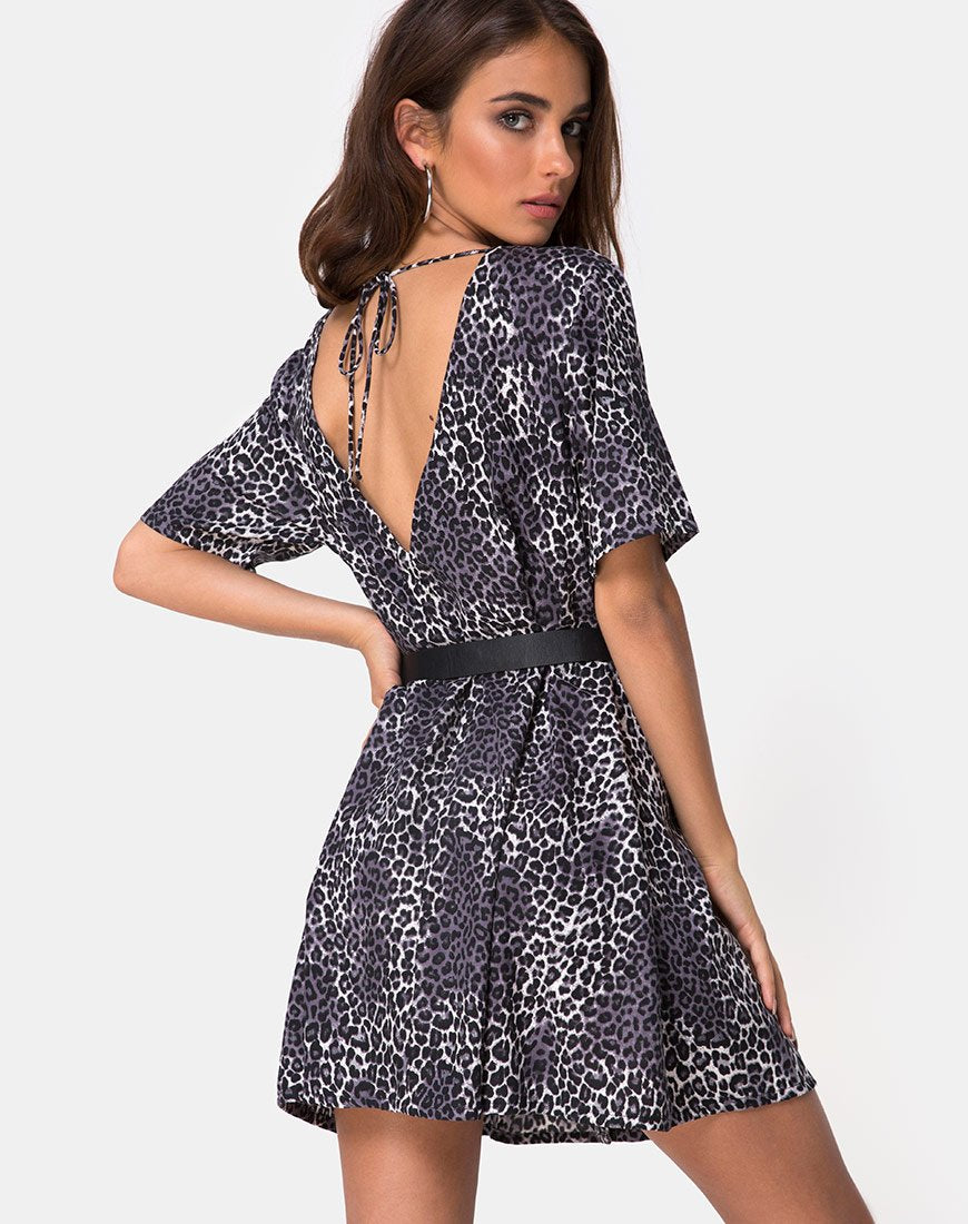 Vestido Swing Crosena en Rar Leopardo Gris