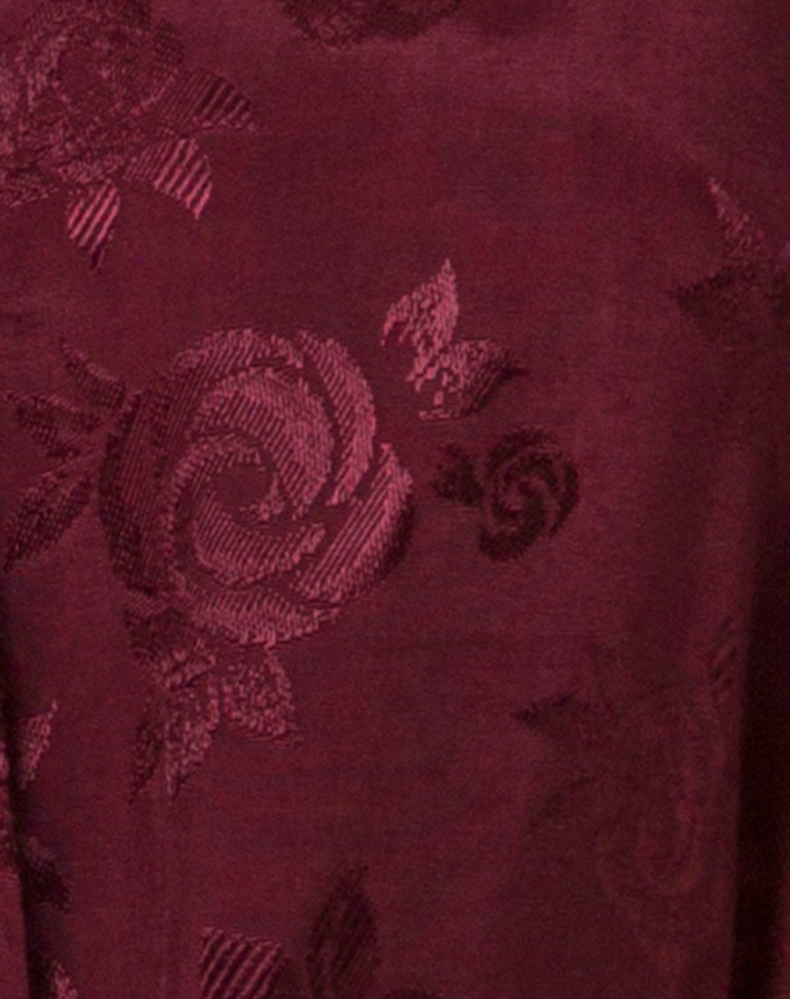 Imagen de Crosena Vestido Swing en Satén Rosa Borgoña