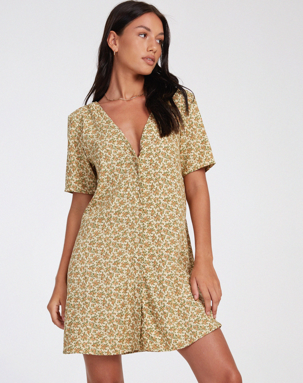 Mini Vestido Crosena en Ditsy Lavado