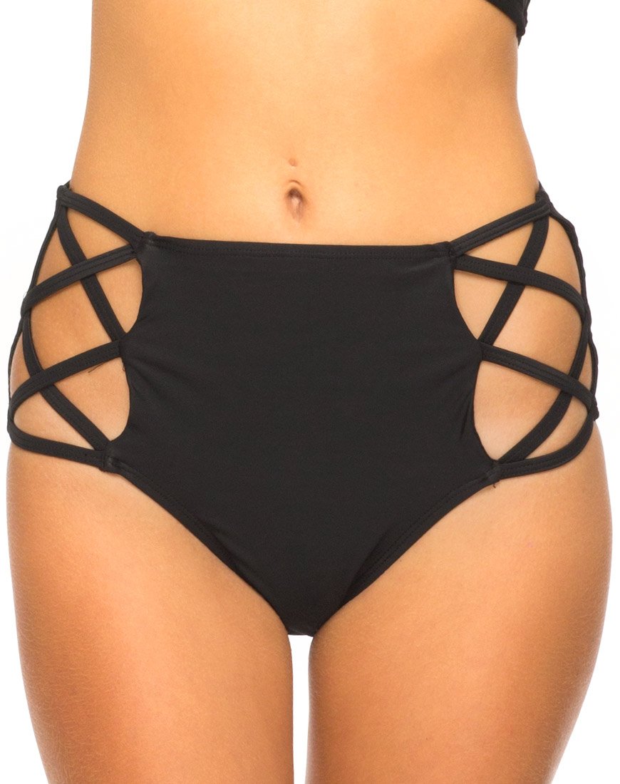 Braguita de bikini Crystal Cut Out en negro