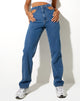 Imagen de Cut Out Straight Leg Jean en lavado medio