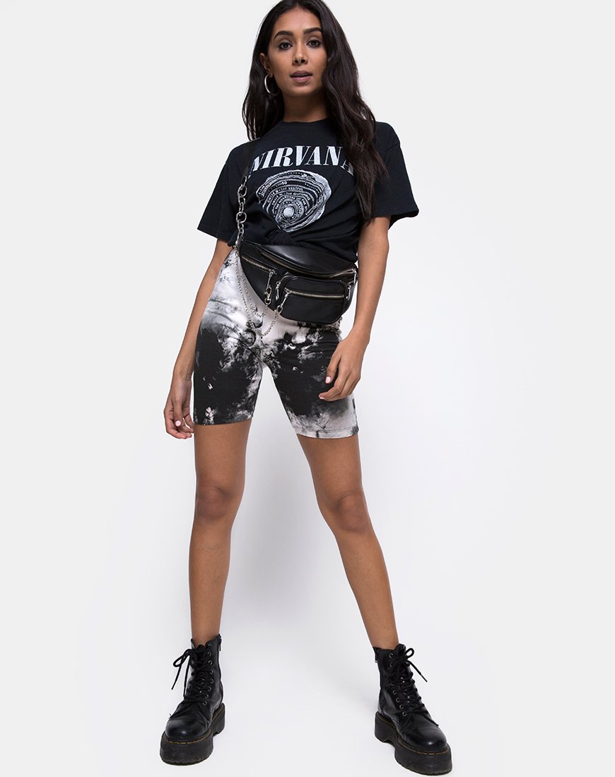 Imagen de Cycle Short en Mono Tie Dye blanco y negro