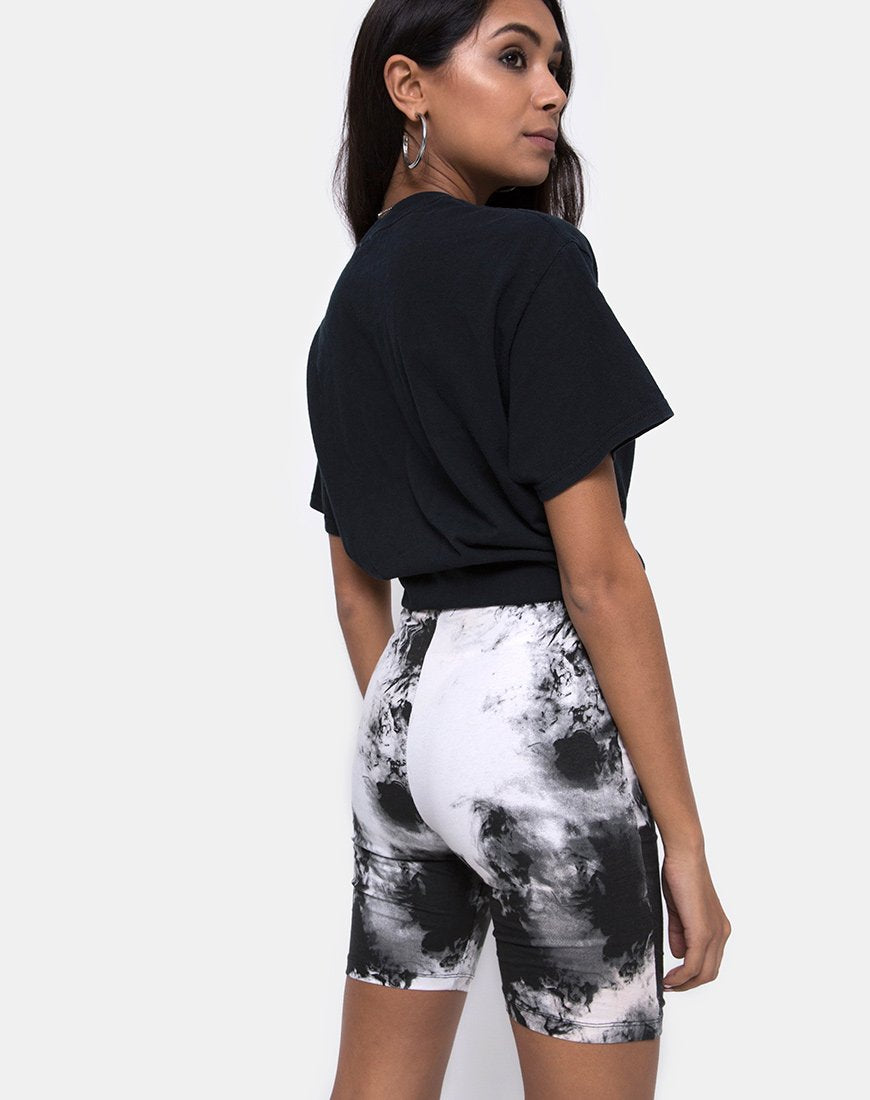 Pantalón Corto Mono Tie Dye Negro y Blanco