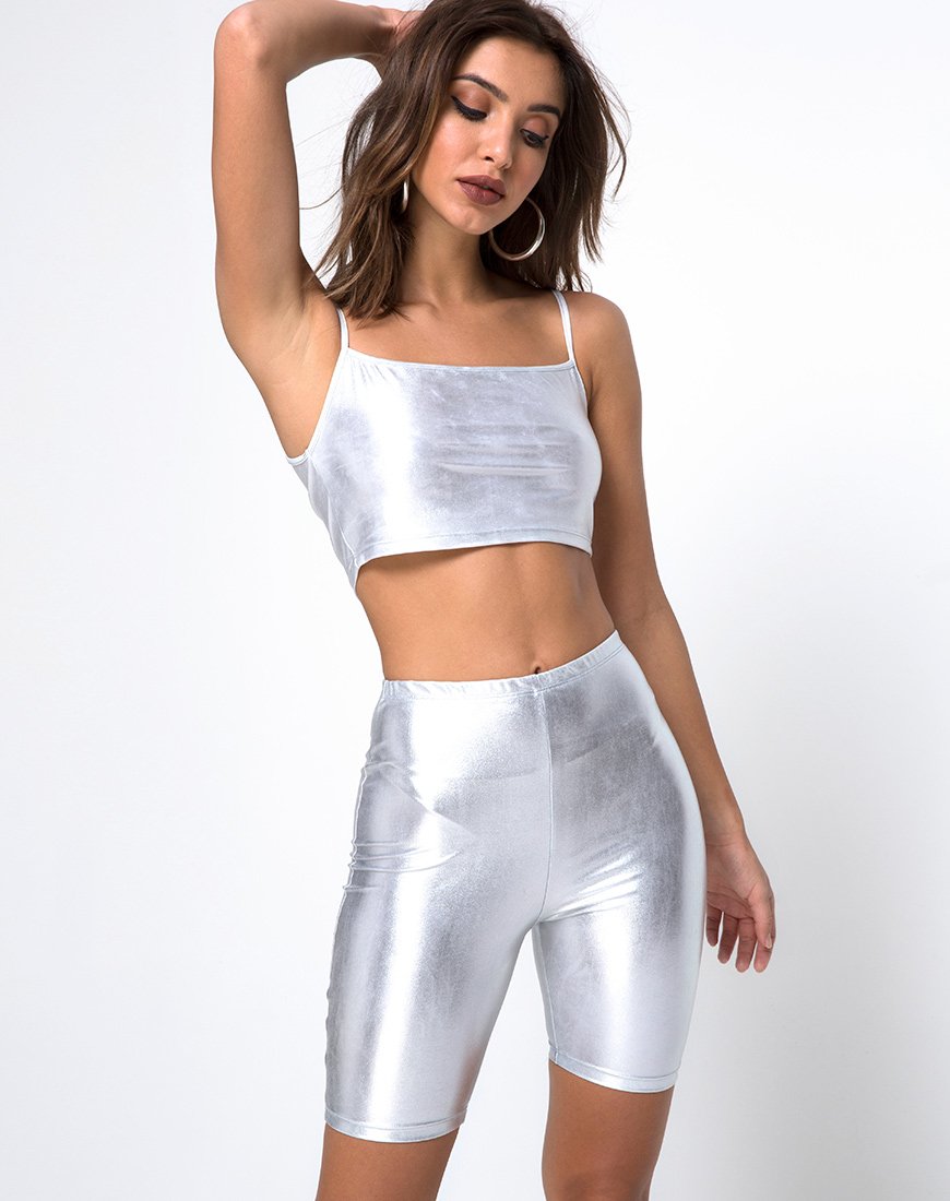 Culotte Spandex Plata