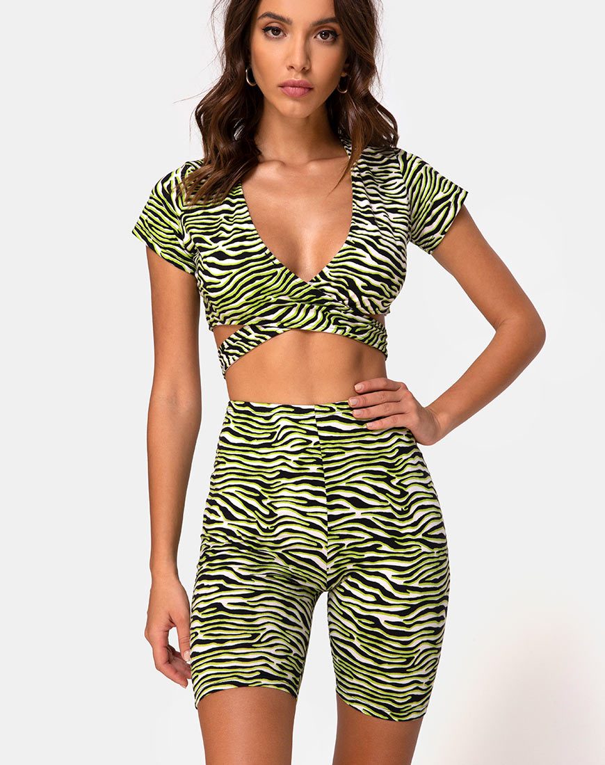 Pantalón Corto Zebra Fluro Verde