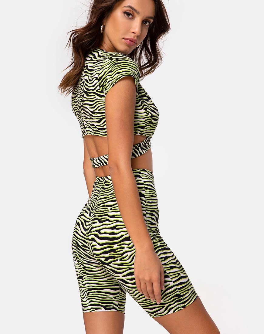 Pantalón Corto Zebra Fluro Verde