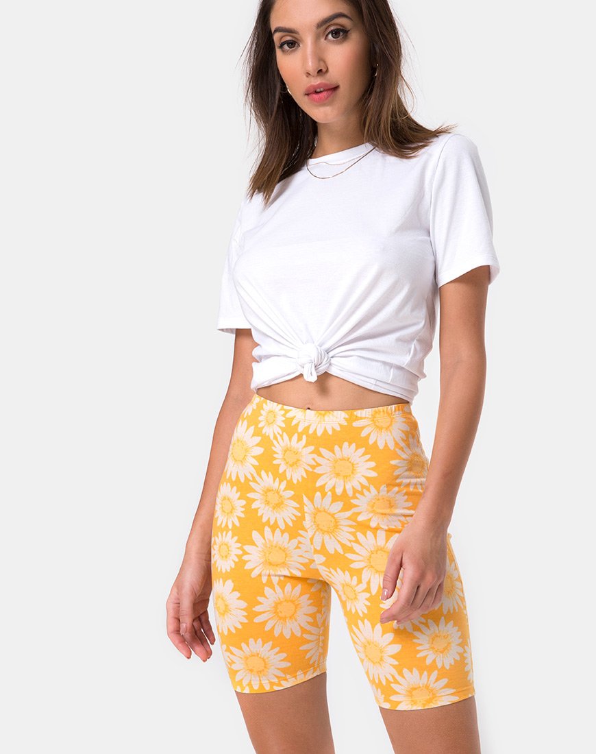 Pantalón Corto Cycle en Amarillo Floral Sunkissed