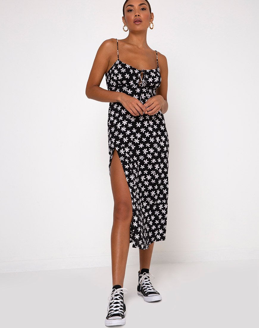Imagen de Vestido Midi Ciprés en Blanco y Negro 90s Daisy
