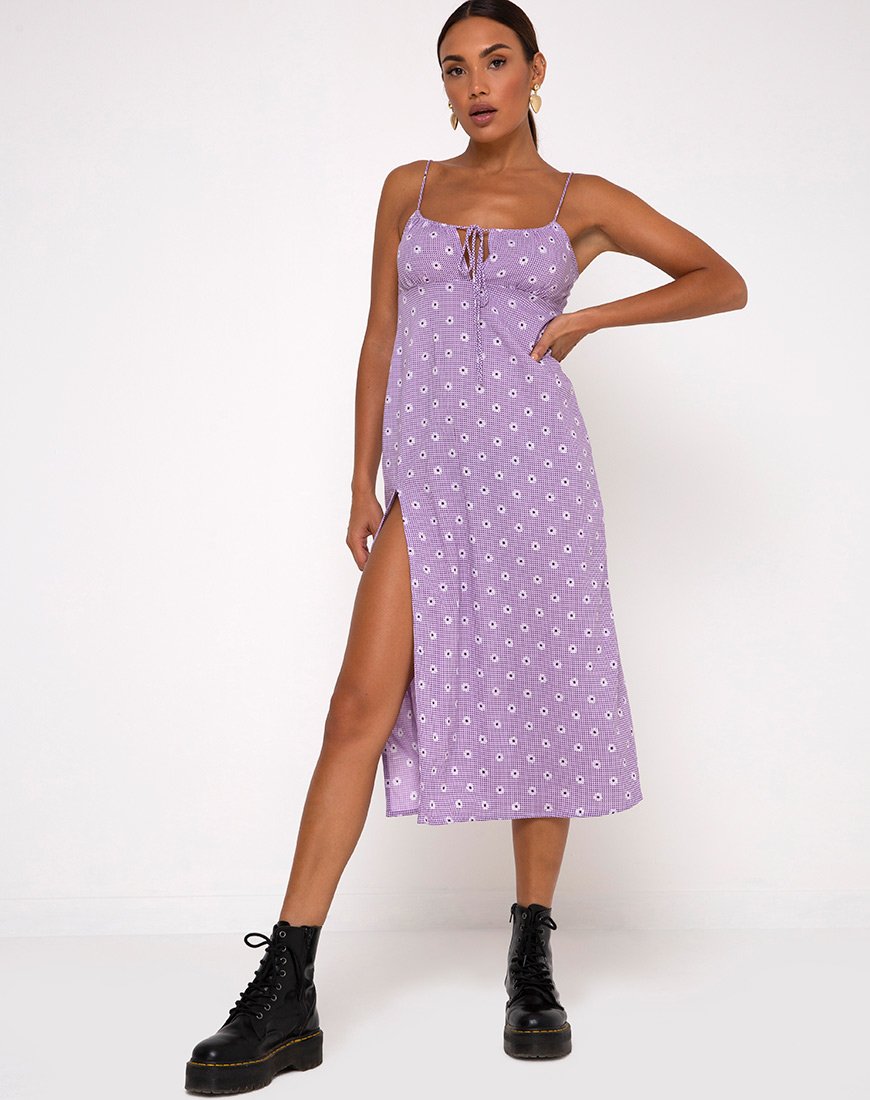 Imagen del Vestido Midi Ciprés en Campo de Margaritas Lavanda