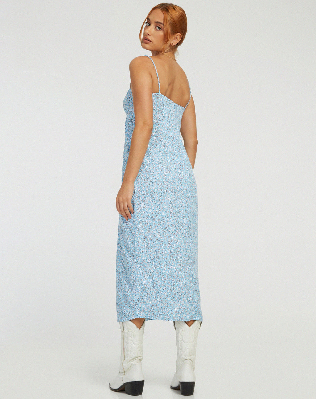 Vestido Cypress Midi en Ditsy Rose Blue