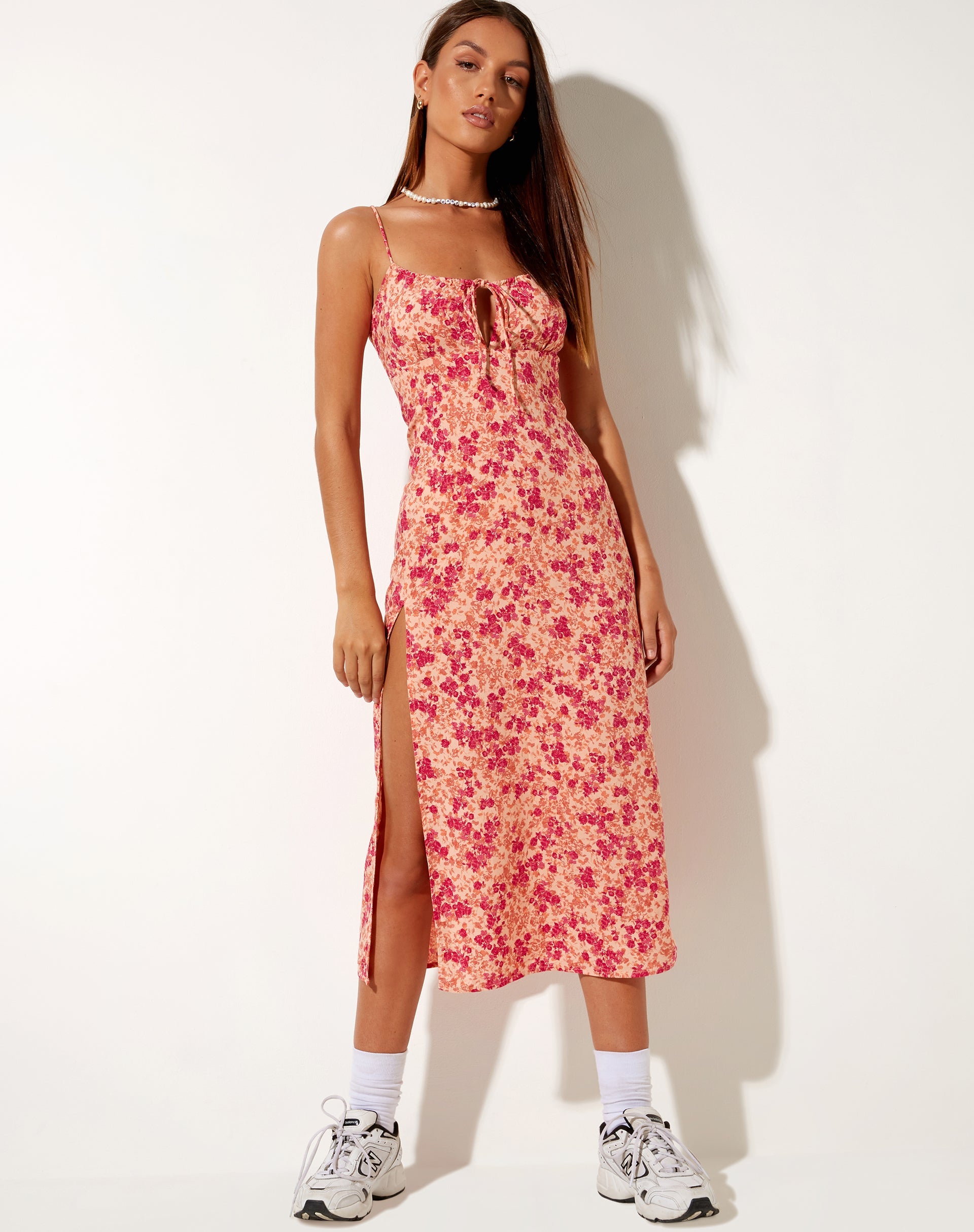 Imagen de Vestido Midi Ciprés en Flor Silvestre Oscuro Cantaloupe