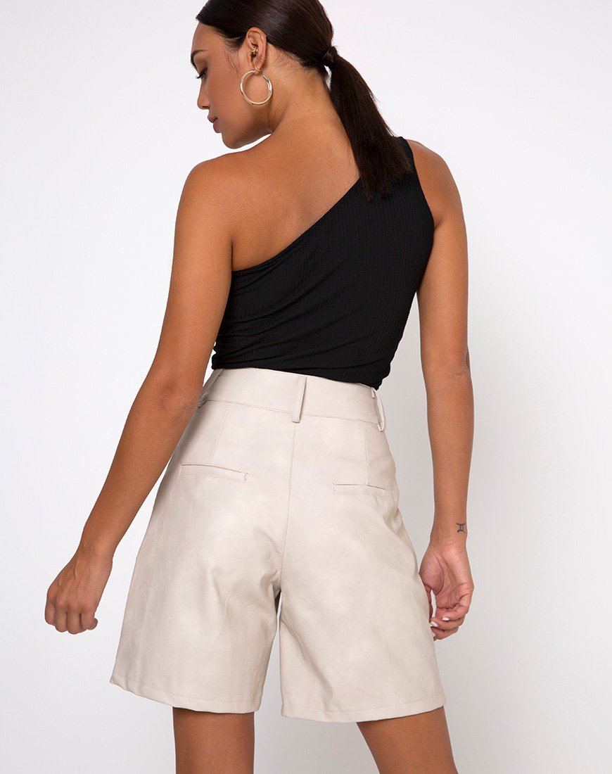 Pantalón corto de cintura alta Dab en Pu Stone