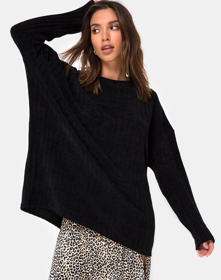 Jersey de chenilla negro