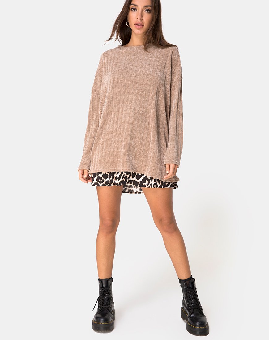 Jersey de chenilla color canela